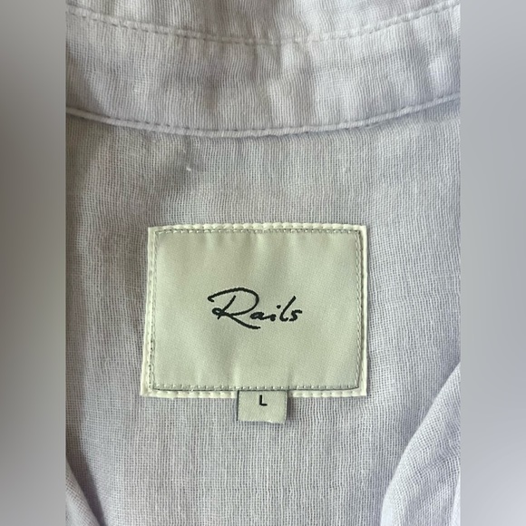 Rails Ellis Long Sleeve Button Down Cotton Gauze Pale Violet Size L - Picture 9 of 12